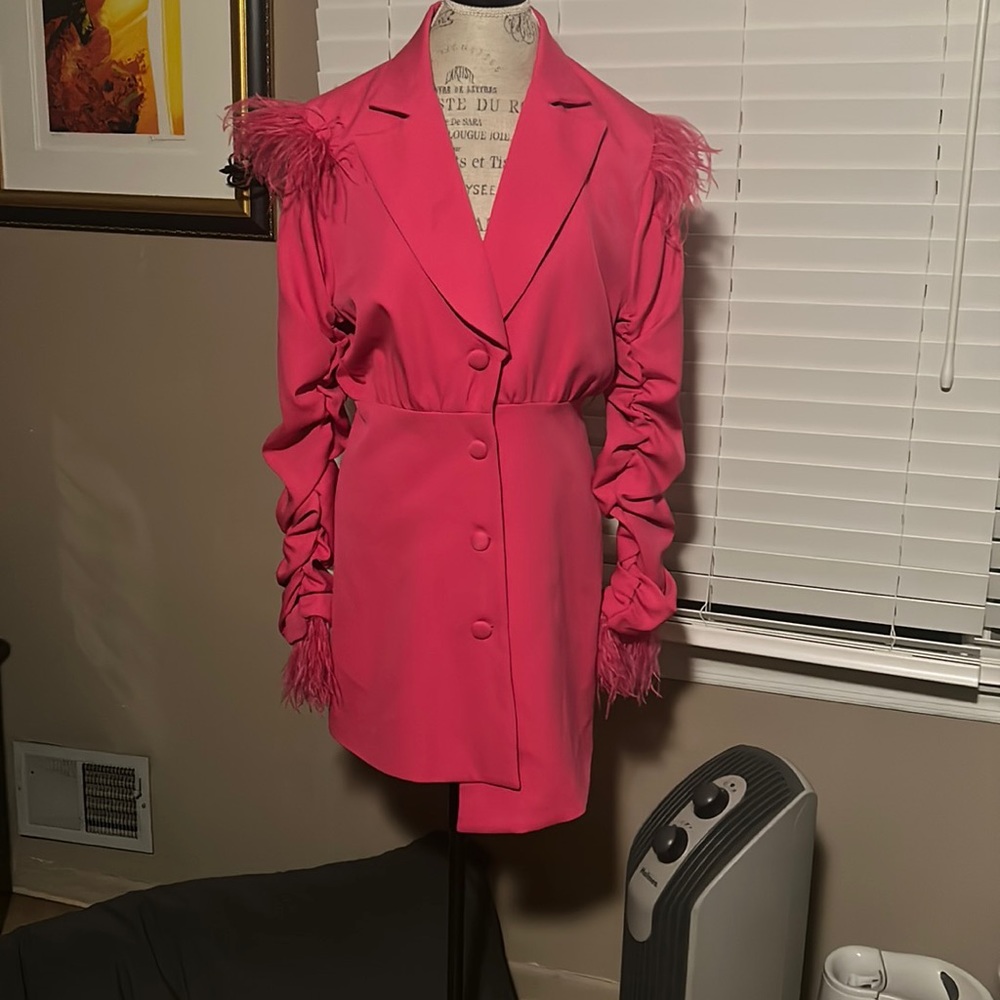 Dream Architect Hot Pink Tuxedo Dress - Large